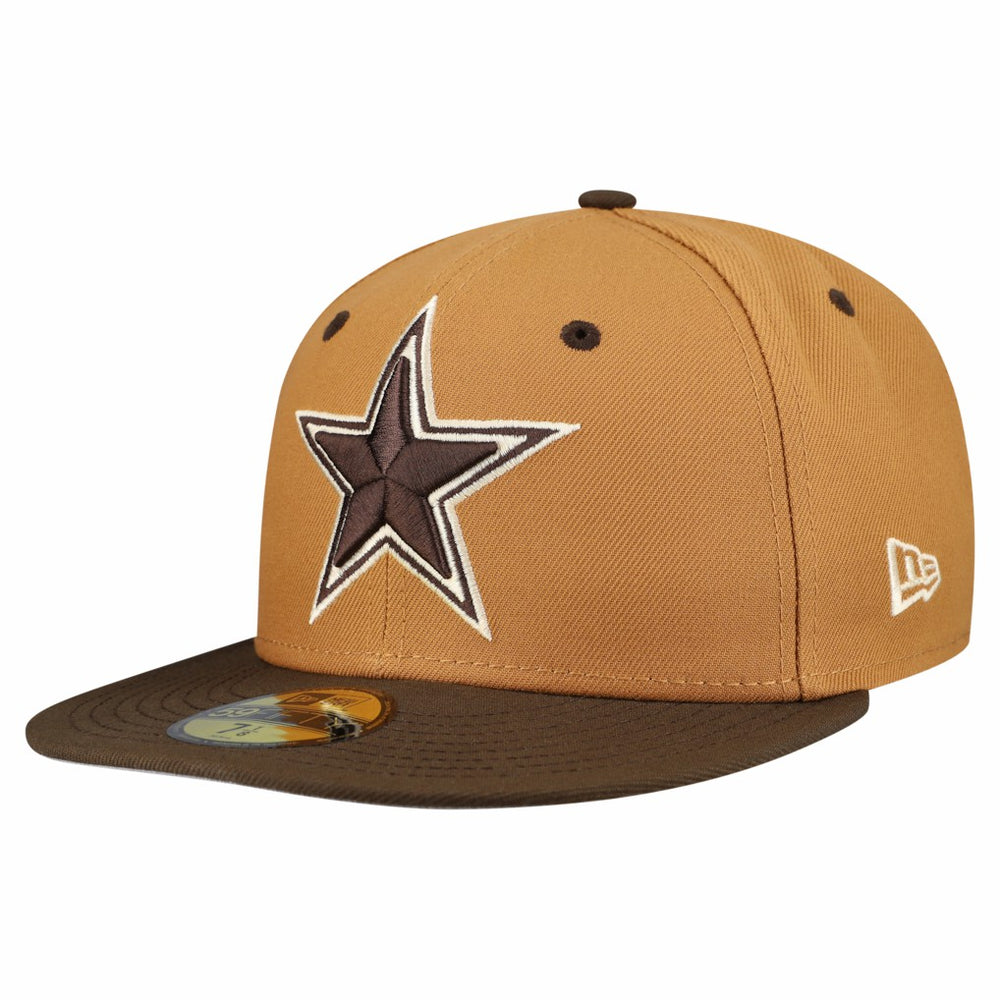 Dallas Cowboys New Era Two-Tone Walnut 59FIFTY Fitted Hat - Light Brown/Dark Brown Hats