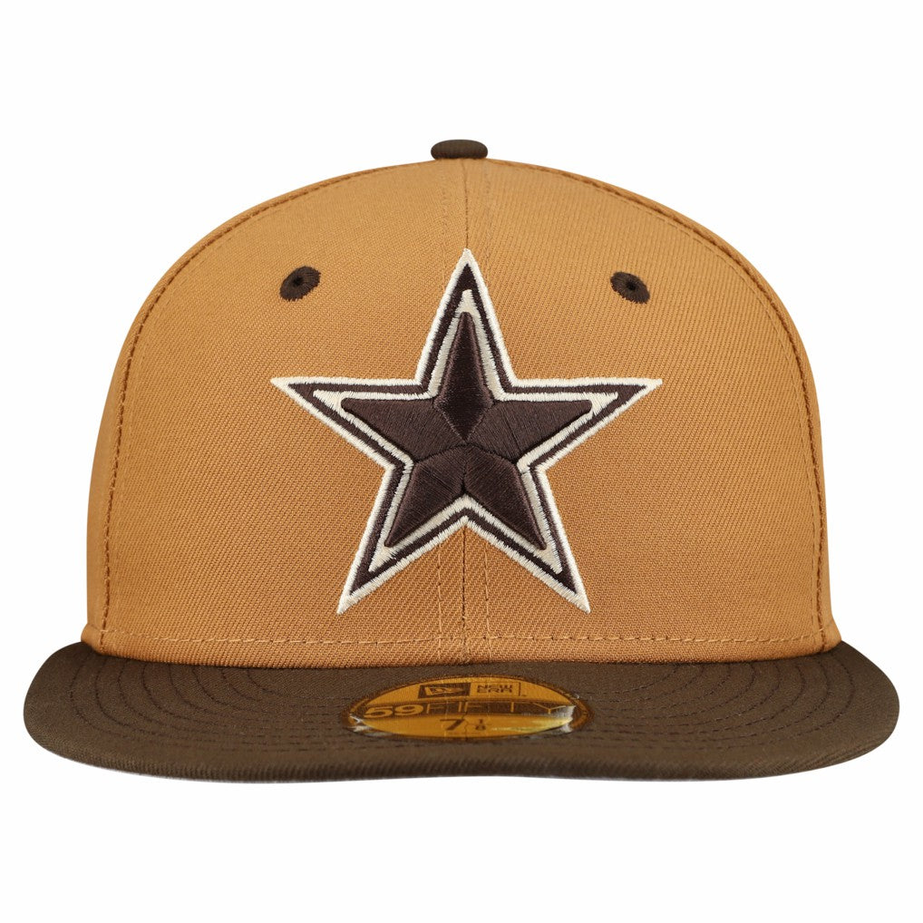 Dallas Cowboys New Era Two-Tone Walnut 59FIFTY Fitted Hat - Light Brown/Dark Brown Hats