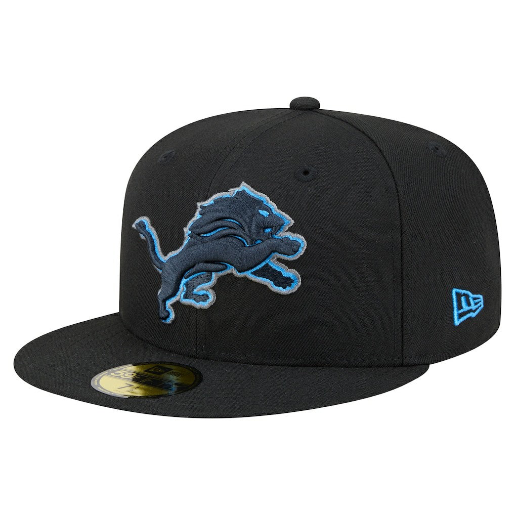 Detroit Lions New Era Color Pop 59FIFTY Fitted Hat - Black Hats