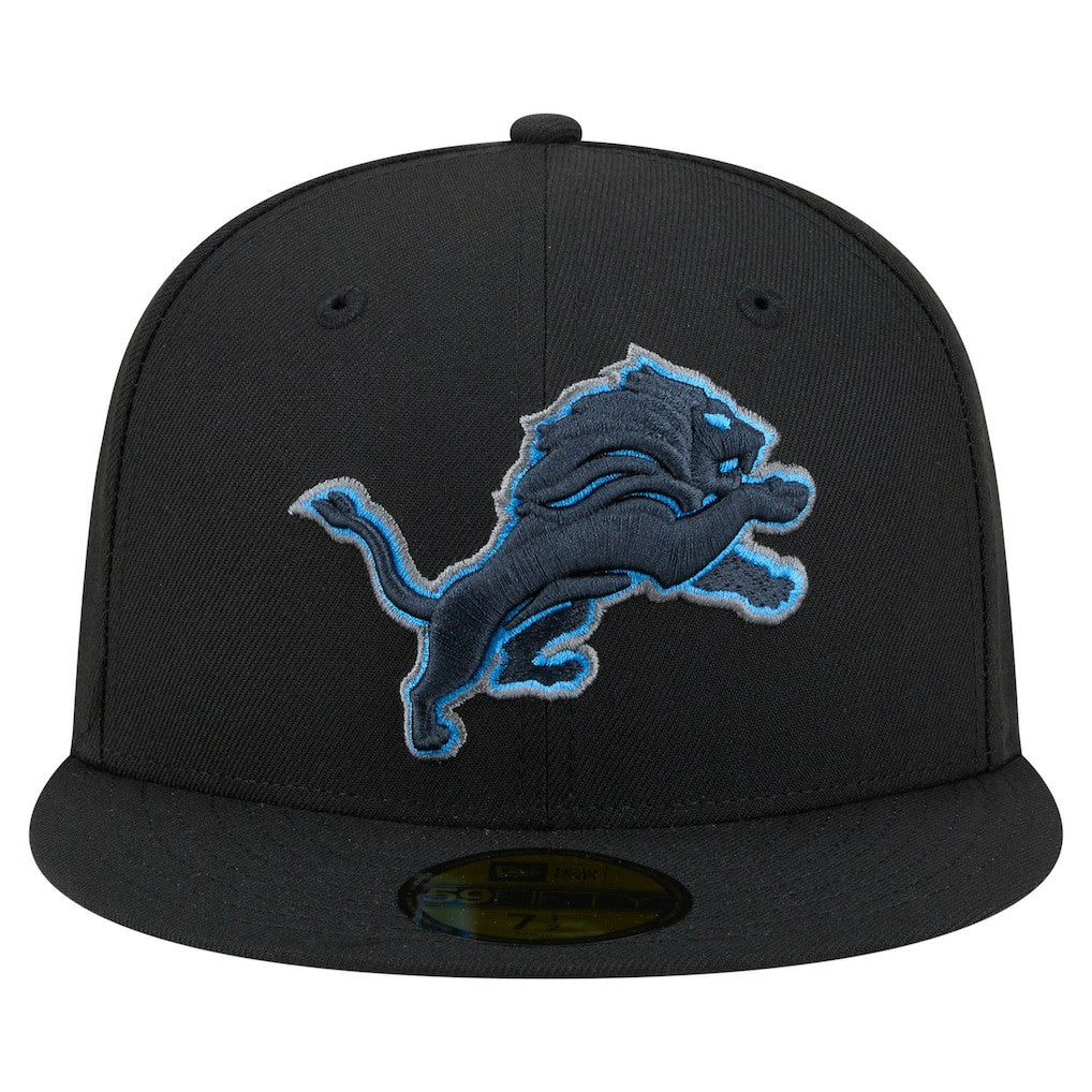 Detroit Lions New Era Color Pop 59FIFTY Fitted Hat - Black Hats