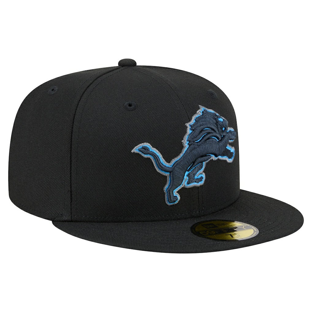 Detroit Lions New Era Color Pop 59FIFTY Fitted Hat - Black Hats