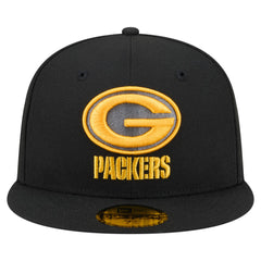 Green Bay Packers New Era Color Pop 59FIFTY Fitted Hat - Black Hats