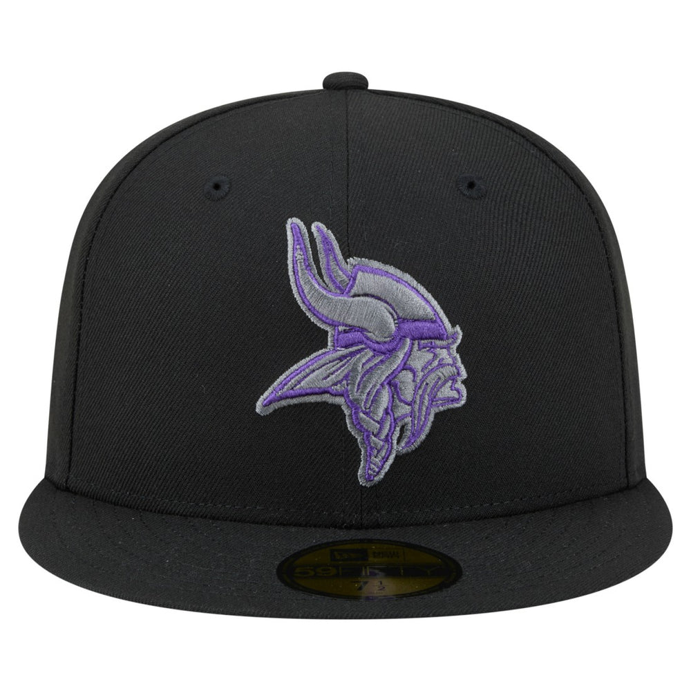 Minnesota Vikings New Era Color Pop 59FIFTY Fitted Hat - Black Hats