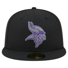 Minnesota Vikings New Era Color Pop 59FIFTY Fitted Hat - Black Hats