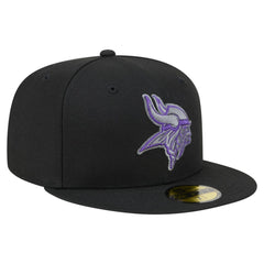 Minnesota Vikings New Era Color Pop 59FIFTY Fitted Hat - Black Hats