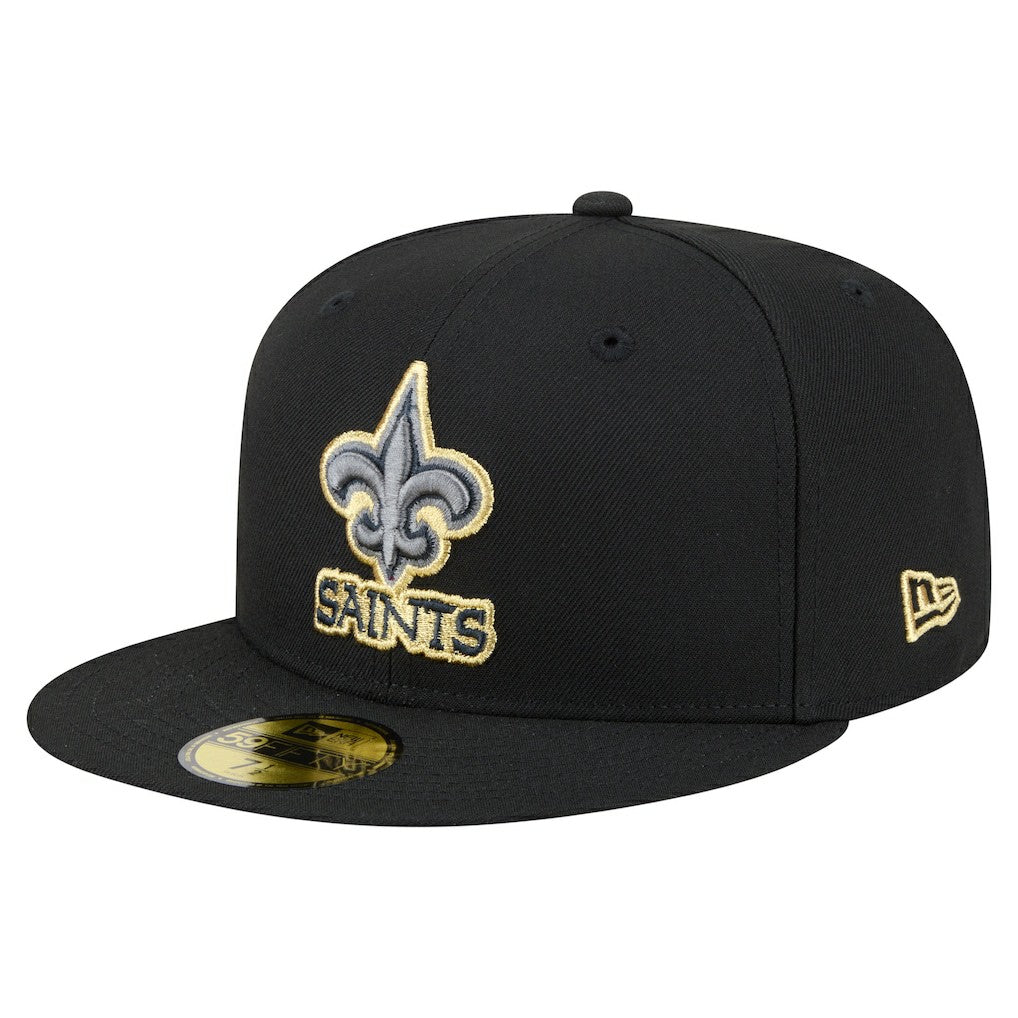 New Orleans Saints New Era Color Pop 59FIFTY Fitted Hat - Black Hats