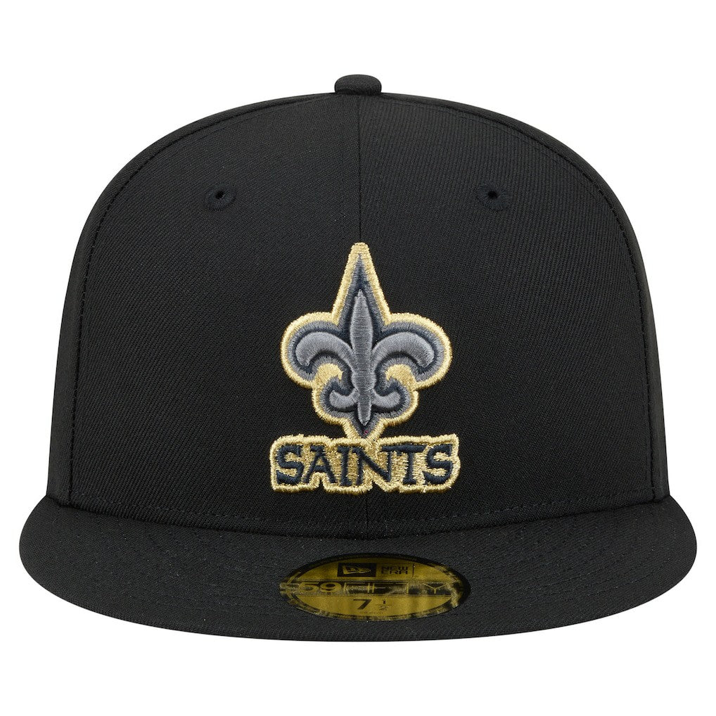 New Orleans Saints New Era Color Pop 59FIFTY Fitted Hat - Black Hats