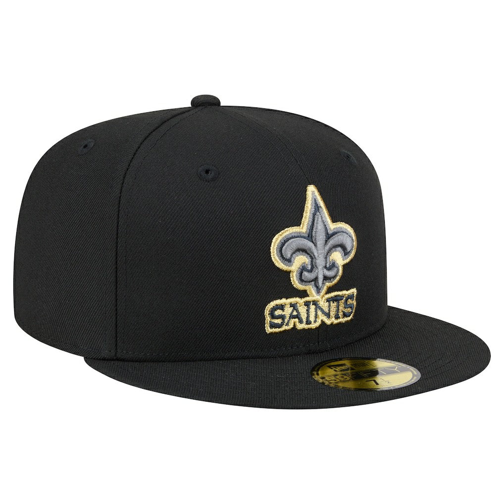 New Orleans Saints New Era Color Pop 59FIFTY Fitted Hat - Black Hats