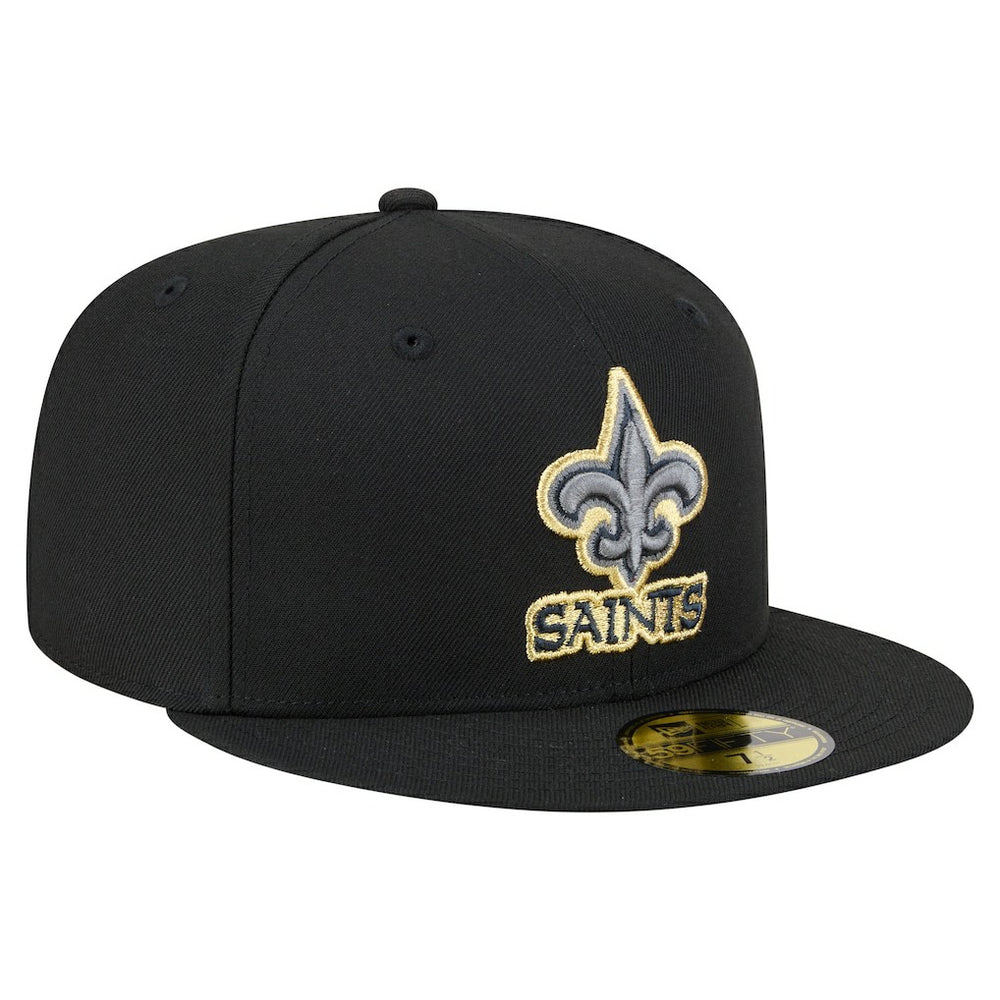 New Orleans Saints New Era Color Pop 59FIFTY Fitted Hat - Black Hats