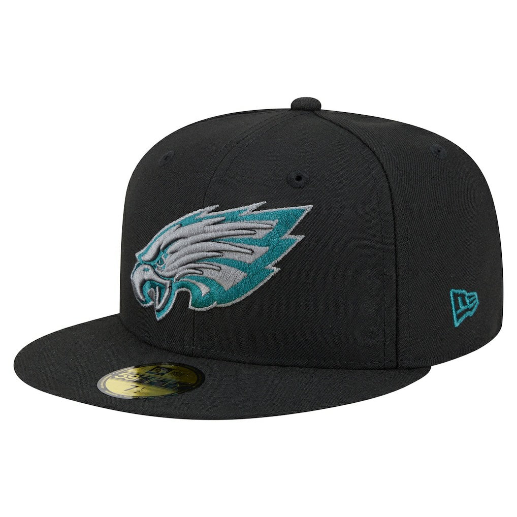 Philadelphia Eagles New Era Color Pop 59FIFTY Fitted Hat - Black Hats