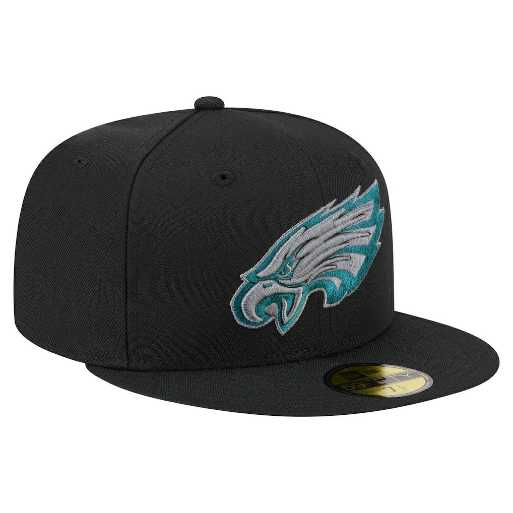 Philadelphia Eagles New Era Color Pop 59FIFTY Fitted Hat - Black Hats