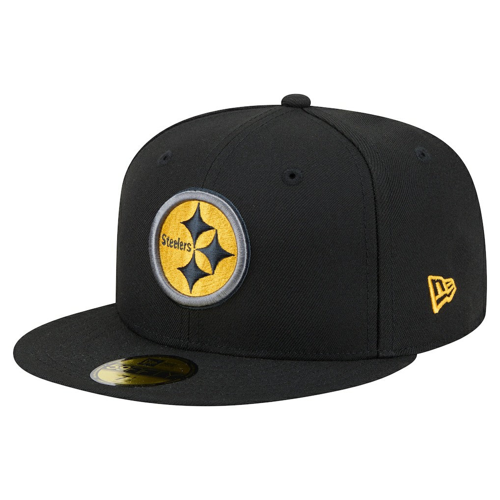 Pittsburgh Steelers New Era Color Pop 59FIFTY Fitted Hat - Black Hats