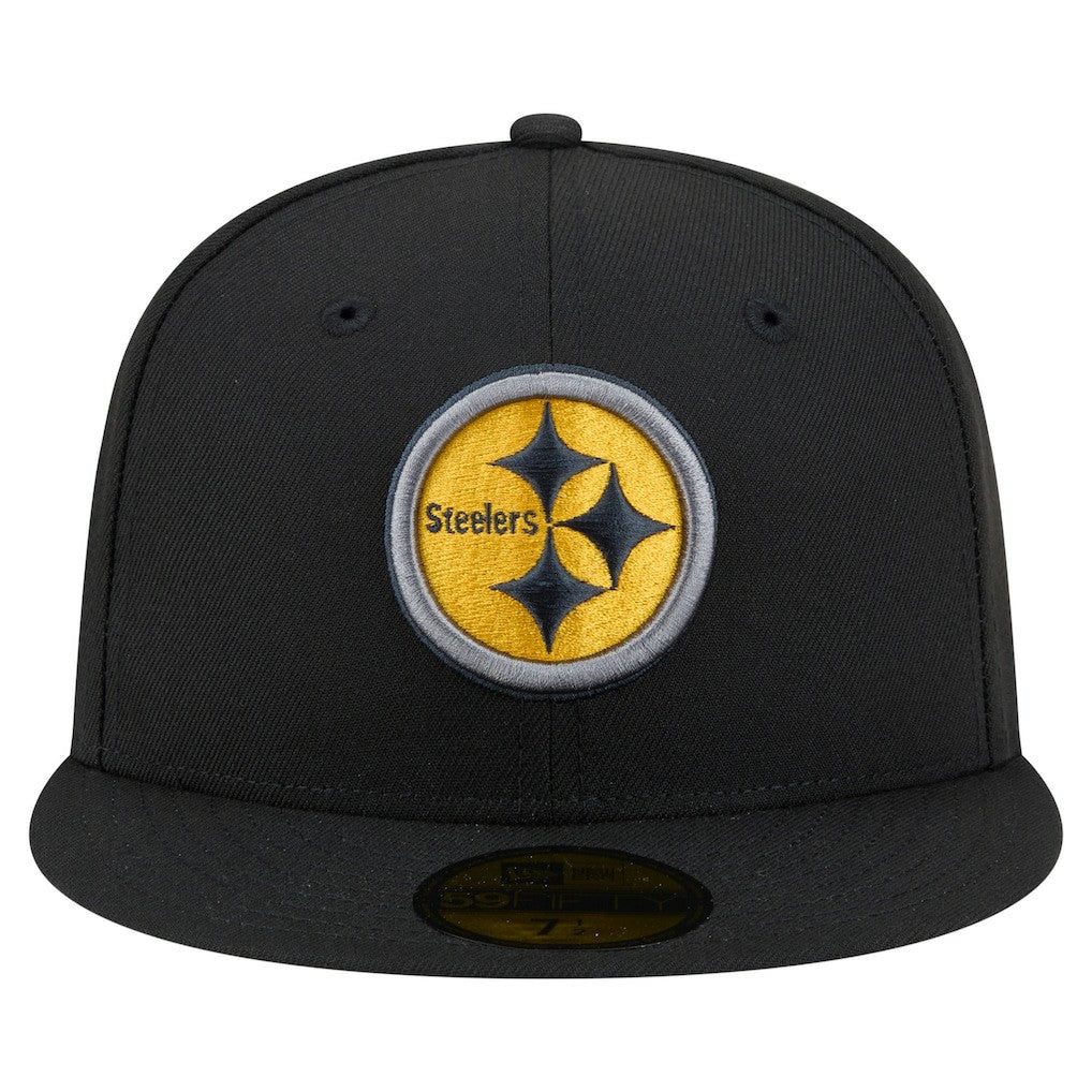 Pittsburgh Steelers New Era Color Pop 59FIFTY Fitted Hat - Black Hats