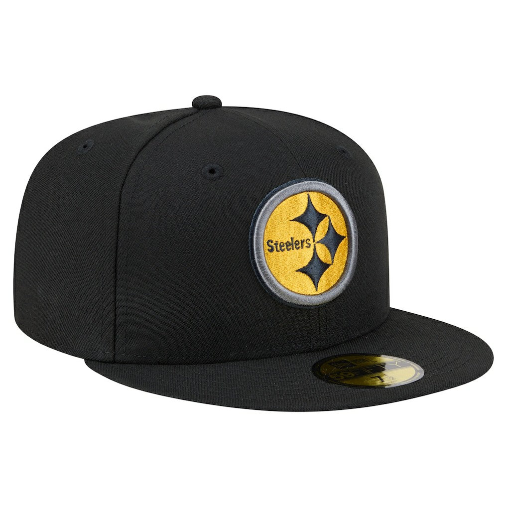 Pittsburgh Steelers New Era Color Pop 59FIFTY Fitted Hat - Black Hats