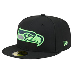 Seattle Seahawks New Era Color Pop 59FIFTY Fitted Hat - Black Hats