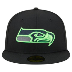 Seattle Seahawks New Era Color Pop 59FIFTY Fitted Hat - Black Hats