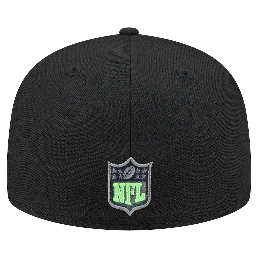 Seattle Seahawks New Era Color Pop 59FIFTY Fitted Hat - Black Hats