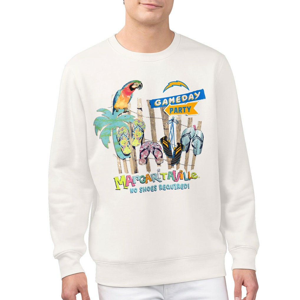 Los Angeles Chargers Margaritaville Gameday Party Fleece Sweatshirt - Cream Sweatshirts