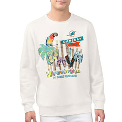 Miami Dolphins Margaritaville Gameday Party Fleece Sweatshirt - Cream Sweatshirts