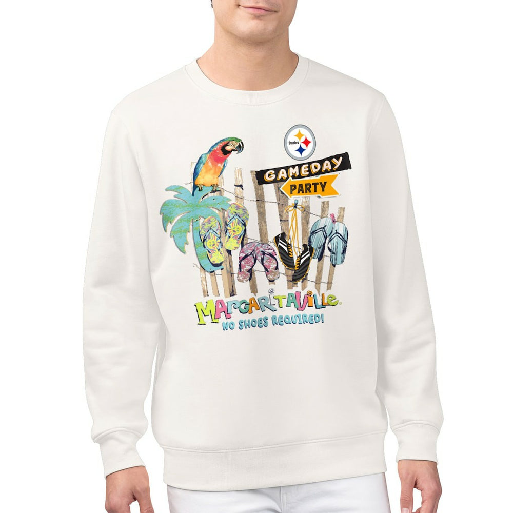 Pittsburgh Steelers Margaritaville Gameday Party Fleece Sweatshirt - Cream Sweatshirts