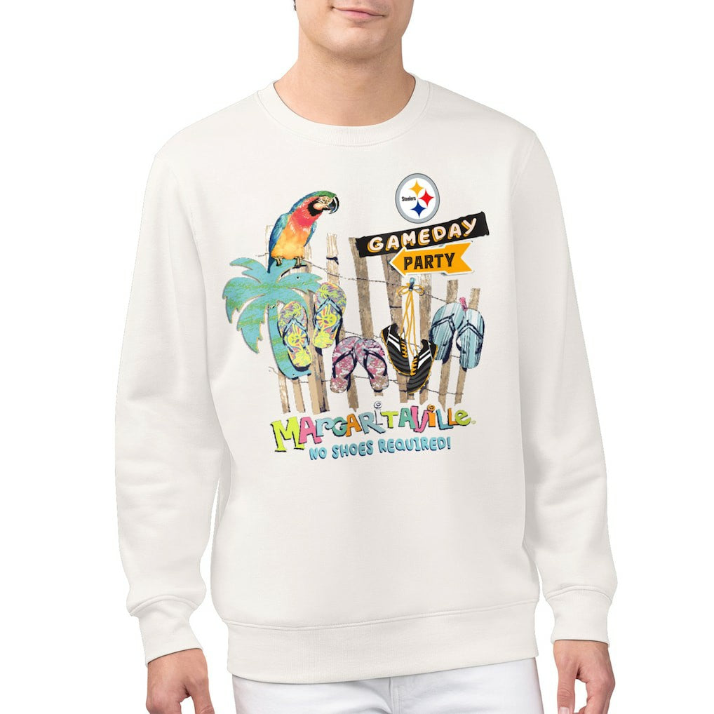 Pittsburgh Steelers Margaritaville Gameday Party Fleece Sweatshirt - Cream Sweatshirts
