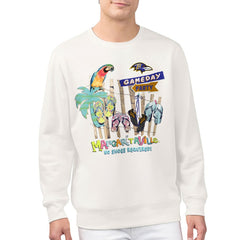 Baltimore Ravens Margaritaville Gameday Party Fleece Sweatshirt - Cream Sweatshirts