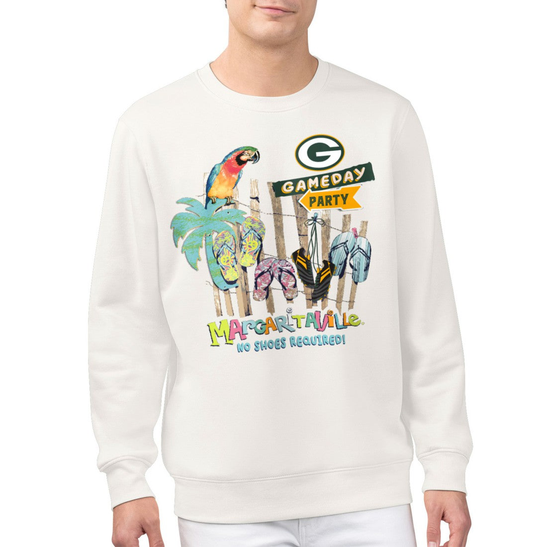 Green Bay Packers Margaritaville Gameday Party Fleece Sweatshirt - Cream Sweatshirts
