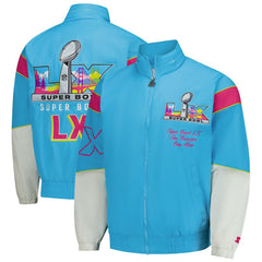 Super Bowl LX Starter The Gust Full-Zip Hooded Jacket - Light Blue Jackets
