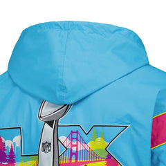 Super Bowl LX Starter The Gust Full-Zip Hooded Jacket - Light Blue Jackets