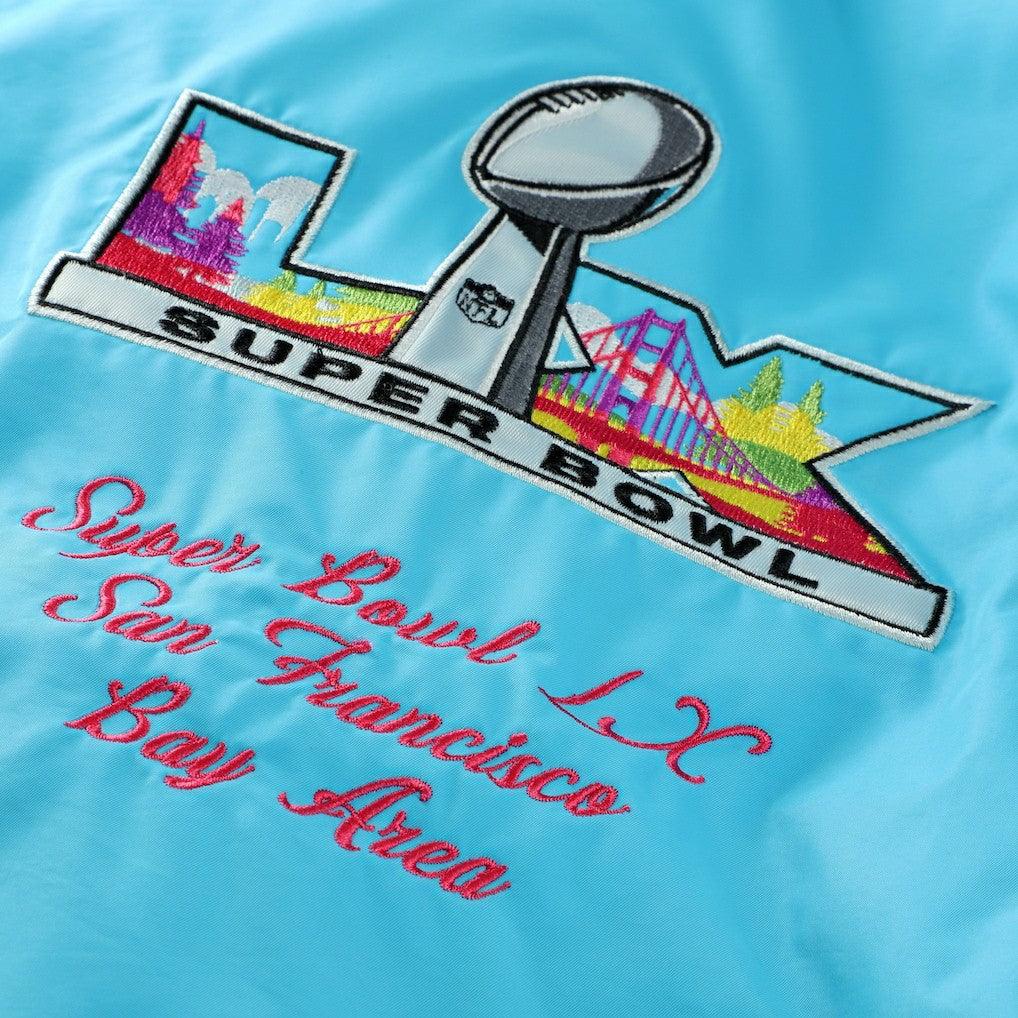 Super Bowl LX Starter The Gust Full-Zip Hooded Jacket - Light Blue Jackets
