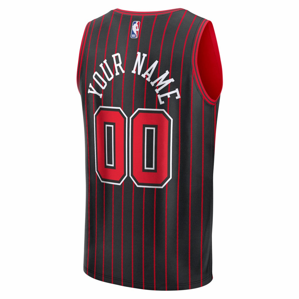 Chicago Bulls Youth Fastbreak Custom Jersey Statement Editi- Black - Fanatics
