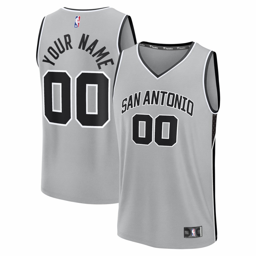 San Antonio Spurs Youth Fastbreak Custom Jersey Statement Edition Silver - Fanatics outlet