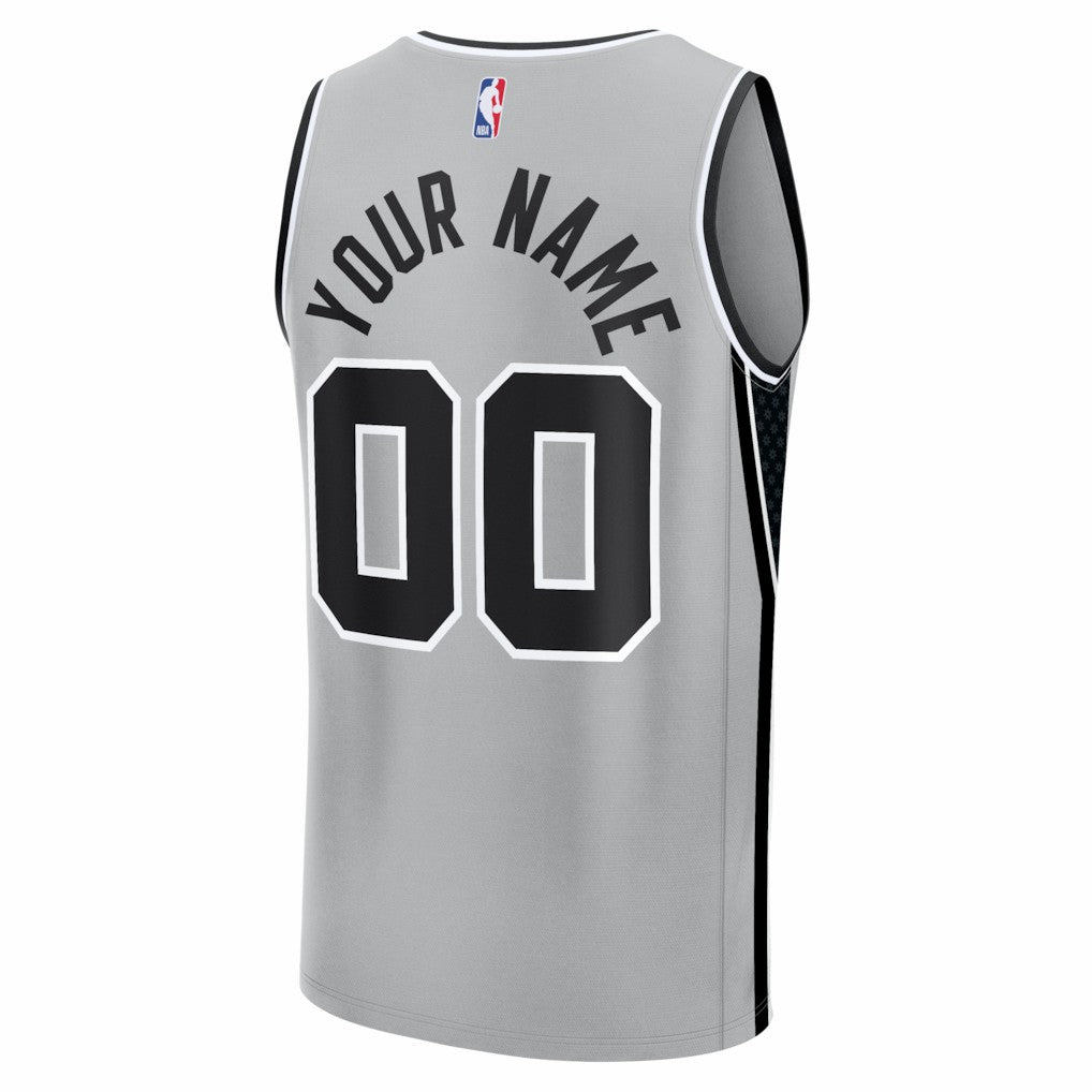 San Antonio Spurs Youth Fastbreak Custom Jersey Statement Edition Silver - Fanatics outlet