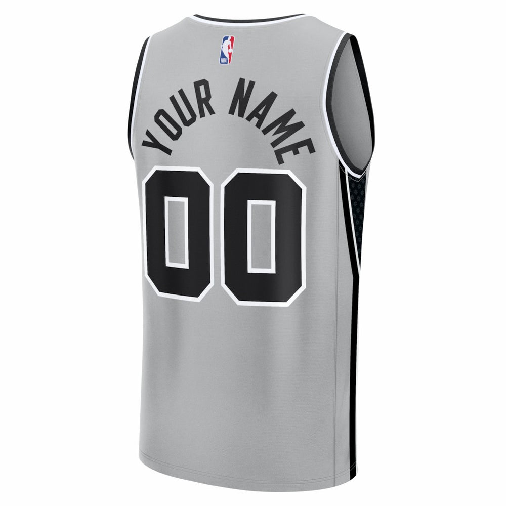 San Antonio Spurs Youth Fastbreak Custom Jersey Statement Edition Silver - Fanatics outlet