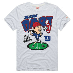 Jaxson Dart New York Giants Homage Unisex Caricature Player Graphic Tri-Blend T-Shirt - Ash T-shirts