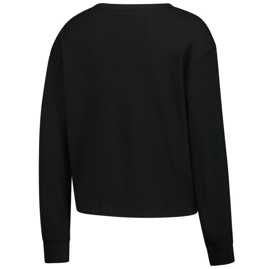 Indianapolis Colts New Era Women's Sport Night Thermal Long Sleeve Cropped T-Shirt - Black T-shirts