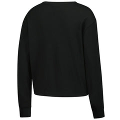 Indianapolis Colts New Era Women's Sport Night Thermal Long Sleeve Cropped T-Shirt - Black T-shirts
