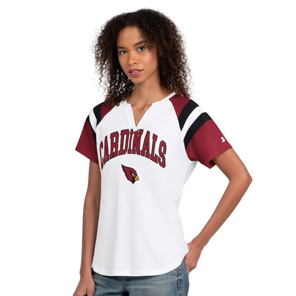 Arizona Cardinals Starter Women's Game On Notch Neck T-Shirt - White T-shirts