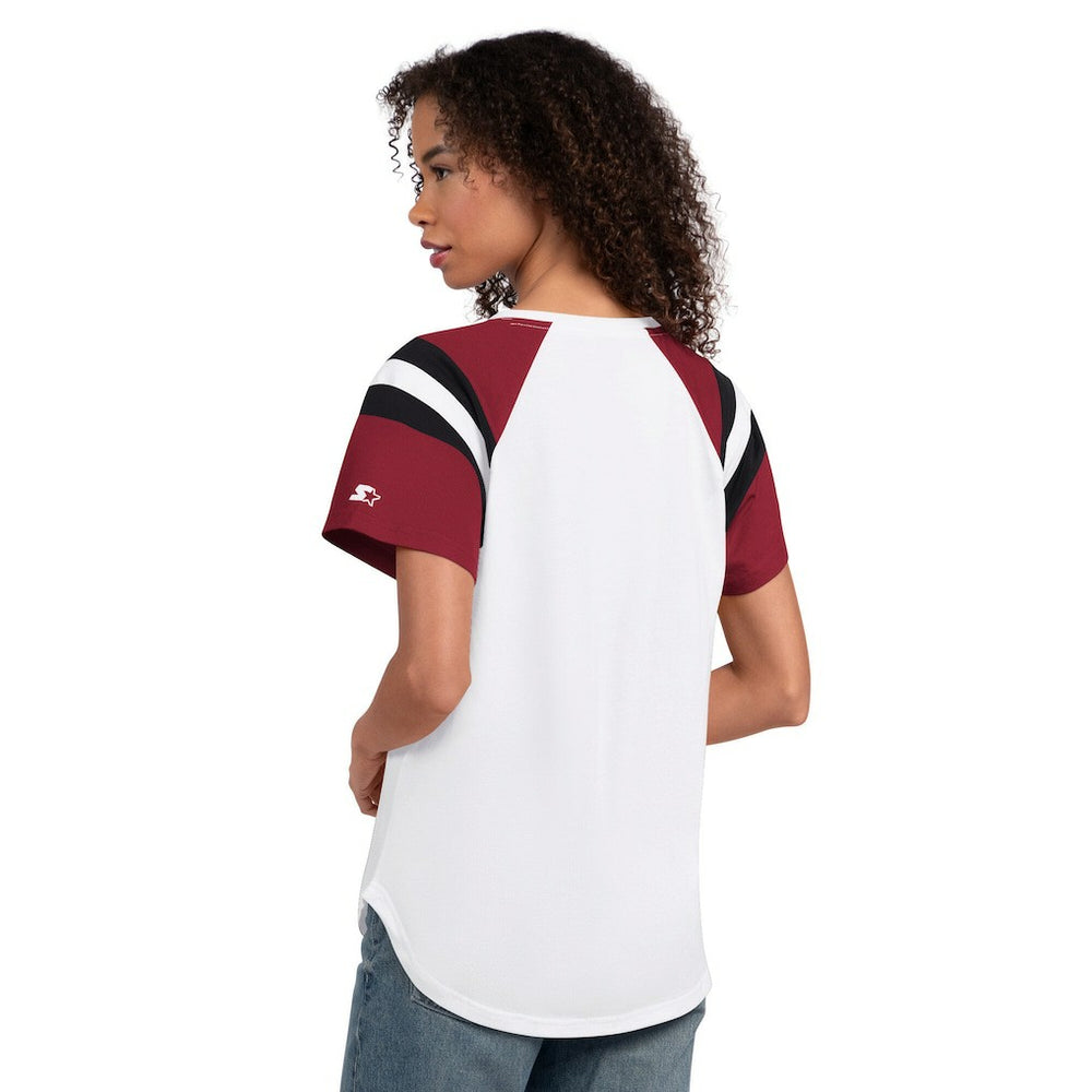 Arizona Cardinals Starter Women's Game On Notch Neck T-Shirt - White T-shirts