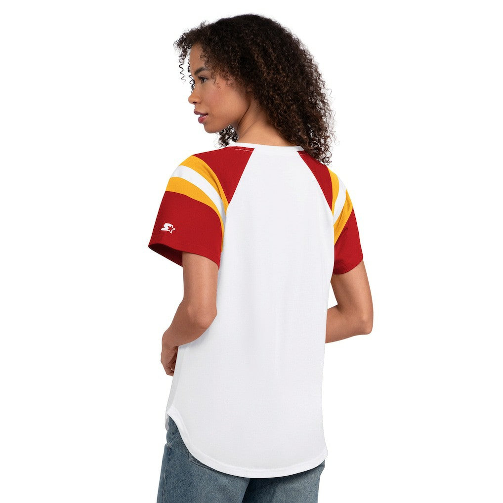 Kansas City Chiefs Starter Women's Game On Notch Neck T-Shirt - White T-shirts