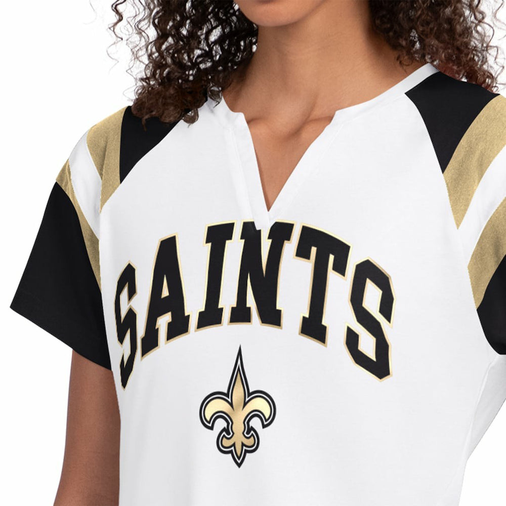 New Orleans Saints Starter Women's Game On Notch Neck T-Shirt - White T-shirts