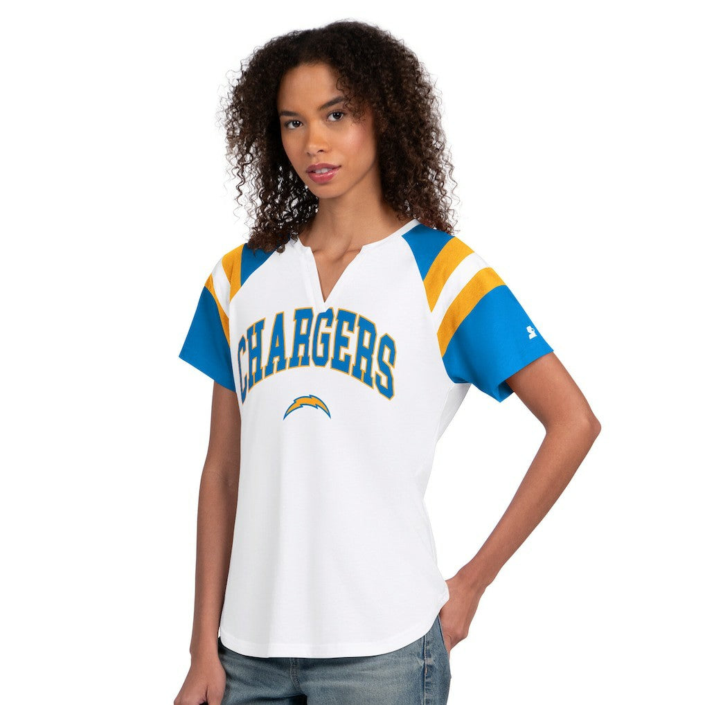 Los Angeles Chargers Starter Women's Game On Notch Neck T-Shirt - White T-shirts