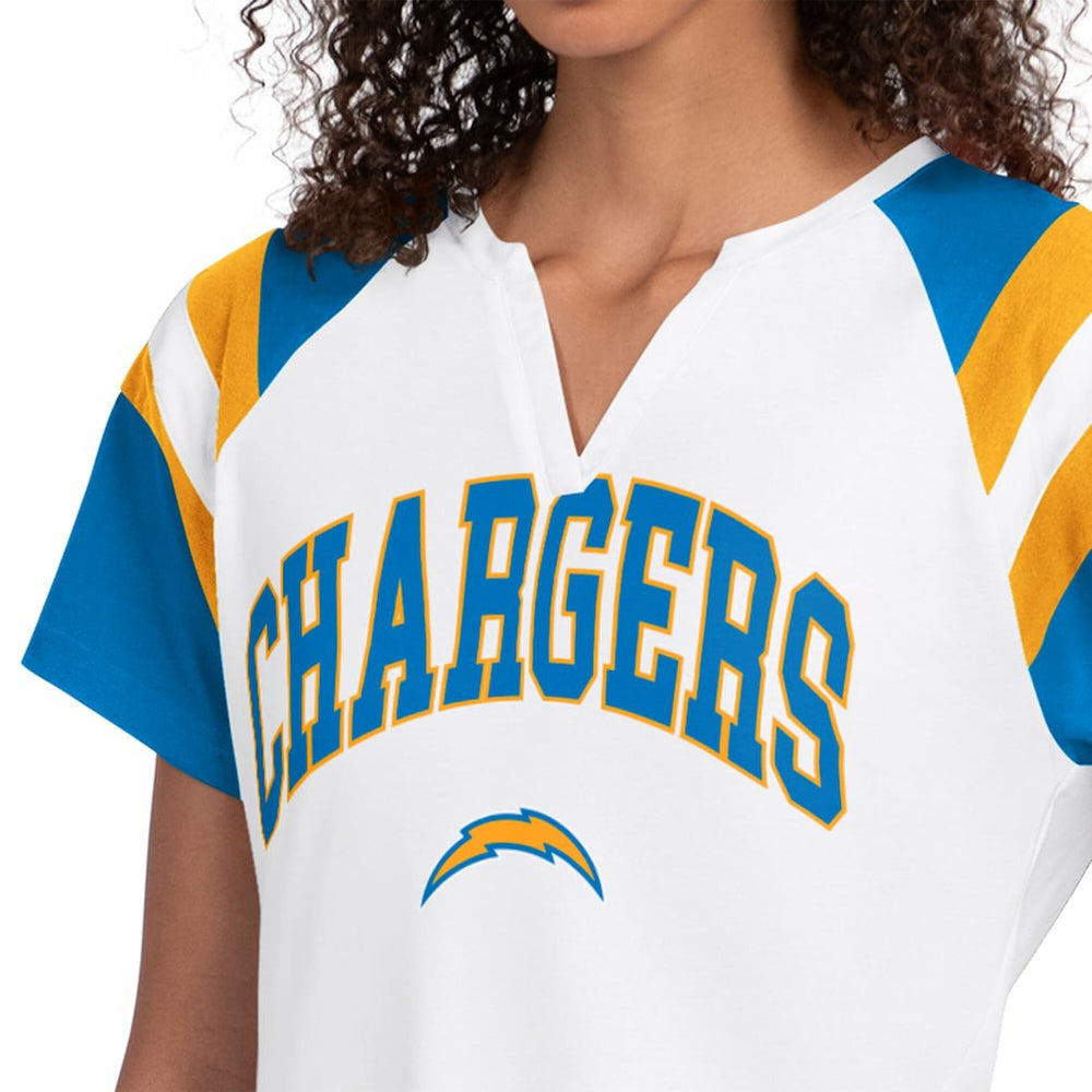 Los Angeles Chargers Starter Women's Game On Notch Neck T-Shirt - White T-shirts