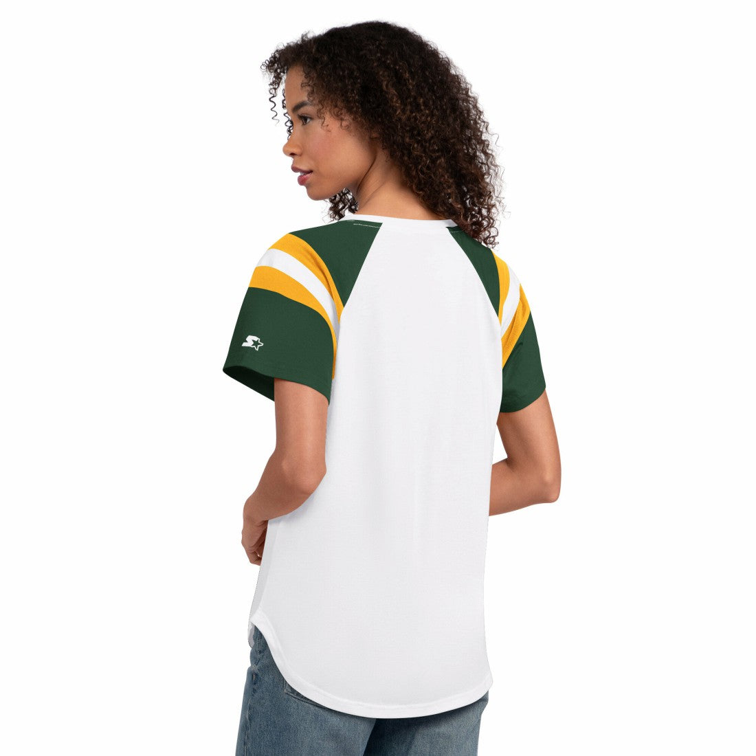 Green Bay Packers Starter Women's Game On Notch Neck T-Shirt - White T-shirts