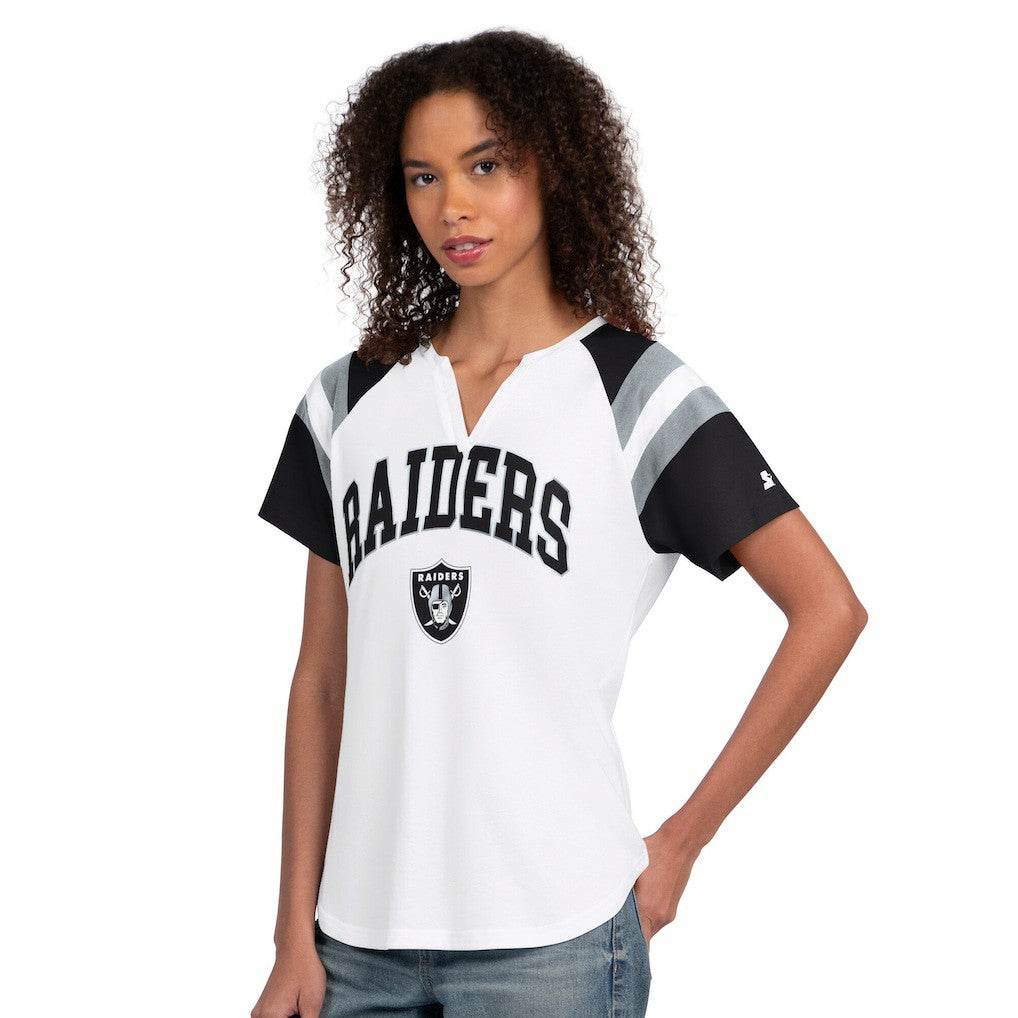 Las Vegas Raiders Starter Women's Game On Notch Neck T-Shirt - White T-shirts