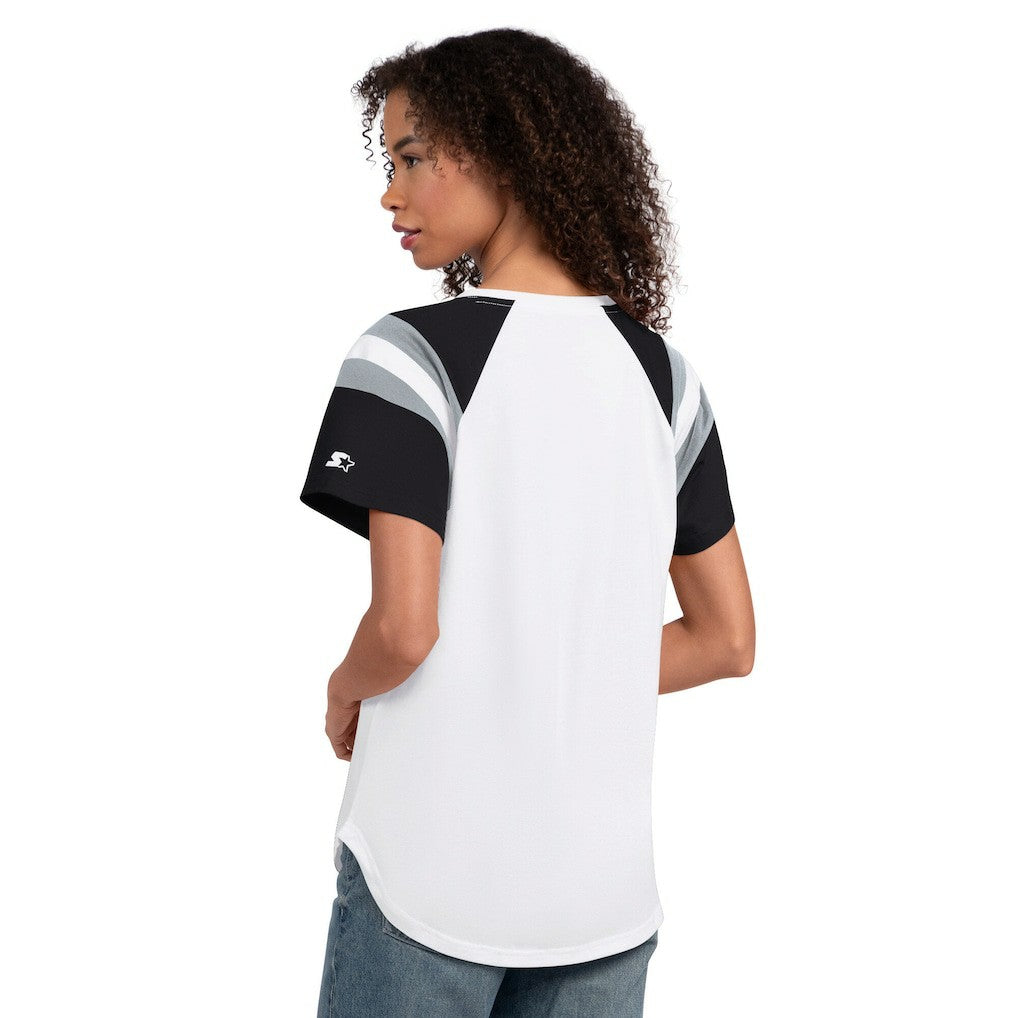Las Vegas Raiders Starter Women's Game On Notch Neck T-Shirt - White T-shirts