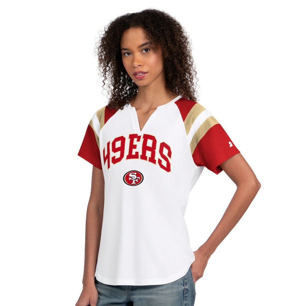 San Francisco 49ers Starter Women's Game On Notch Neck T-Shirt - White T-shirts