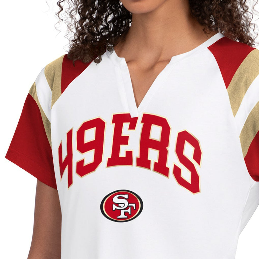 San Francisco 49ers Starter Women's Game On Notch Neck T-Shirt - White T-shirts