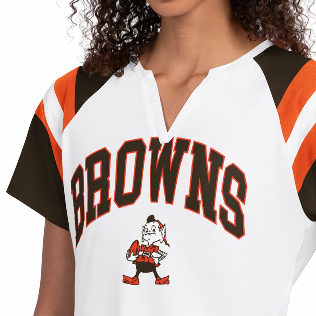 Cleveland Browns Starter Women's Game On Notch Neck T-Shirt - White T-shirts