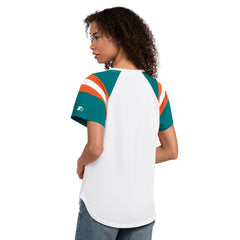 Miami Dolphins Starter Women's Game On Notch Neck T-Shirt - White T-shirts